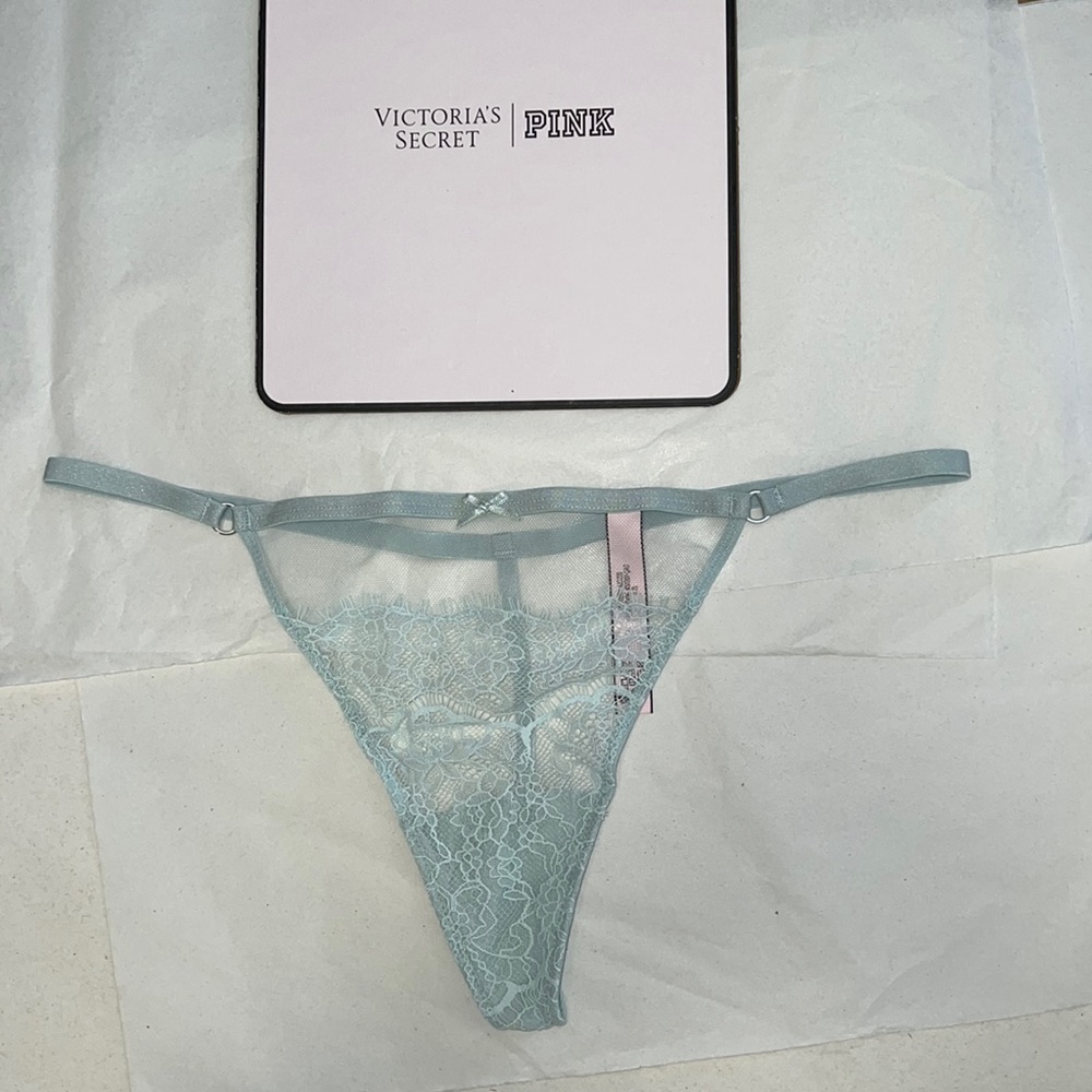 (L) Victoria's Secret Mesh & Lace VString THONG Panty